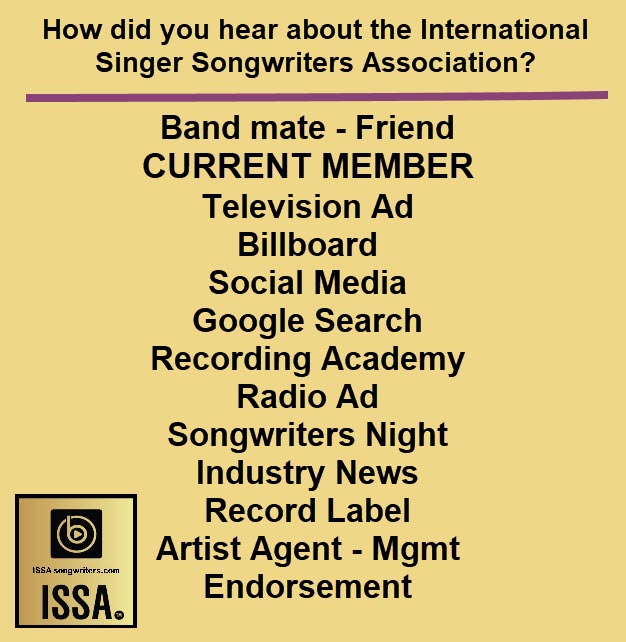 **** A HUGE THANK YOU!**** The best compliments we receive are referrals from YOU! It's our most popular answer on the ISSA Registration. Our Team at ISSA wishes to #thankyou for your continued love and support for what we do here. ISSAsongwriters.com #takesavillage