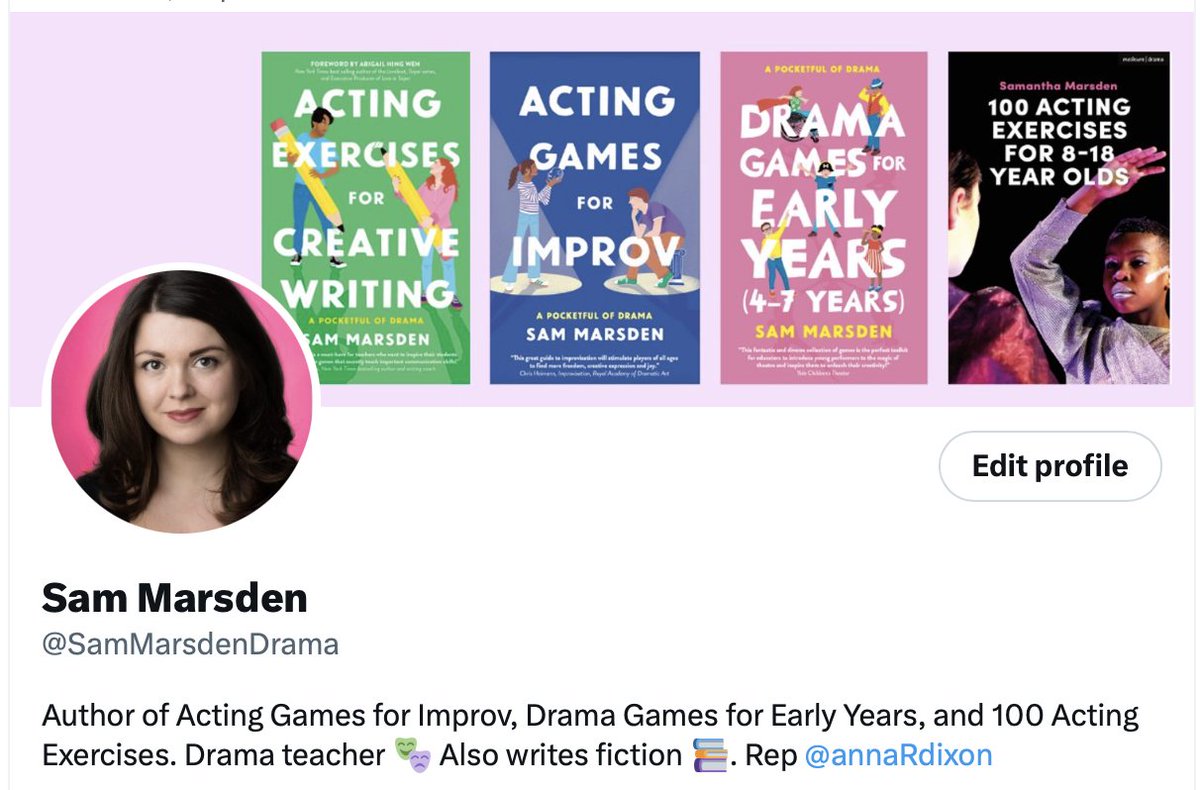 Just updated my Twitter banner so that it shows all my books, hope there's one, or a few there, that can help you in the classroom 🎭