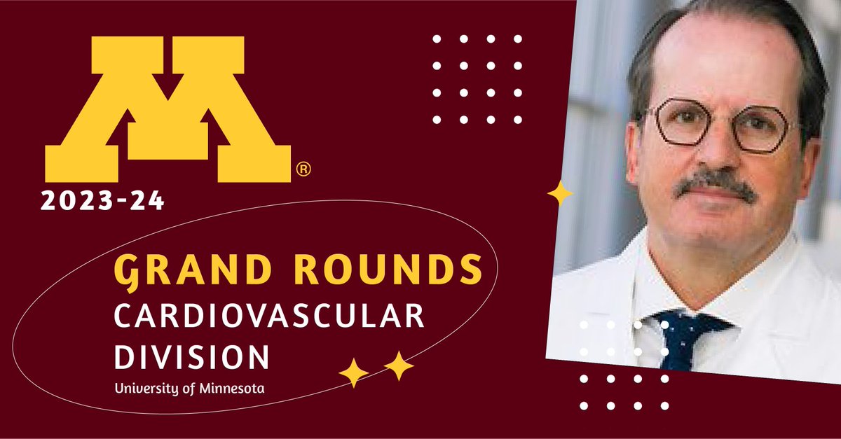 CV Division Grand Rounds TODAY, noon: Jose Joglar, MD “An Inside Look into 2023 Atrial-Fibrillation Guidelines.” 299 Variety Club Research Ctr | More info: buff.ly/4cD0eXj | Webcast: buff.ly/49j8QPS #UMNresearch #UMNheart