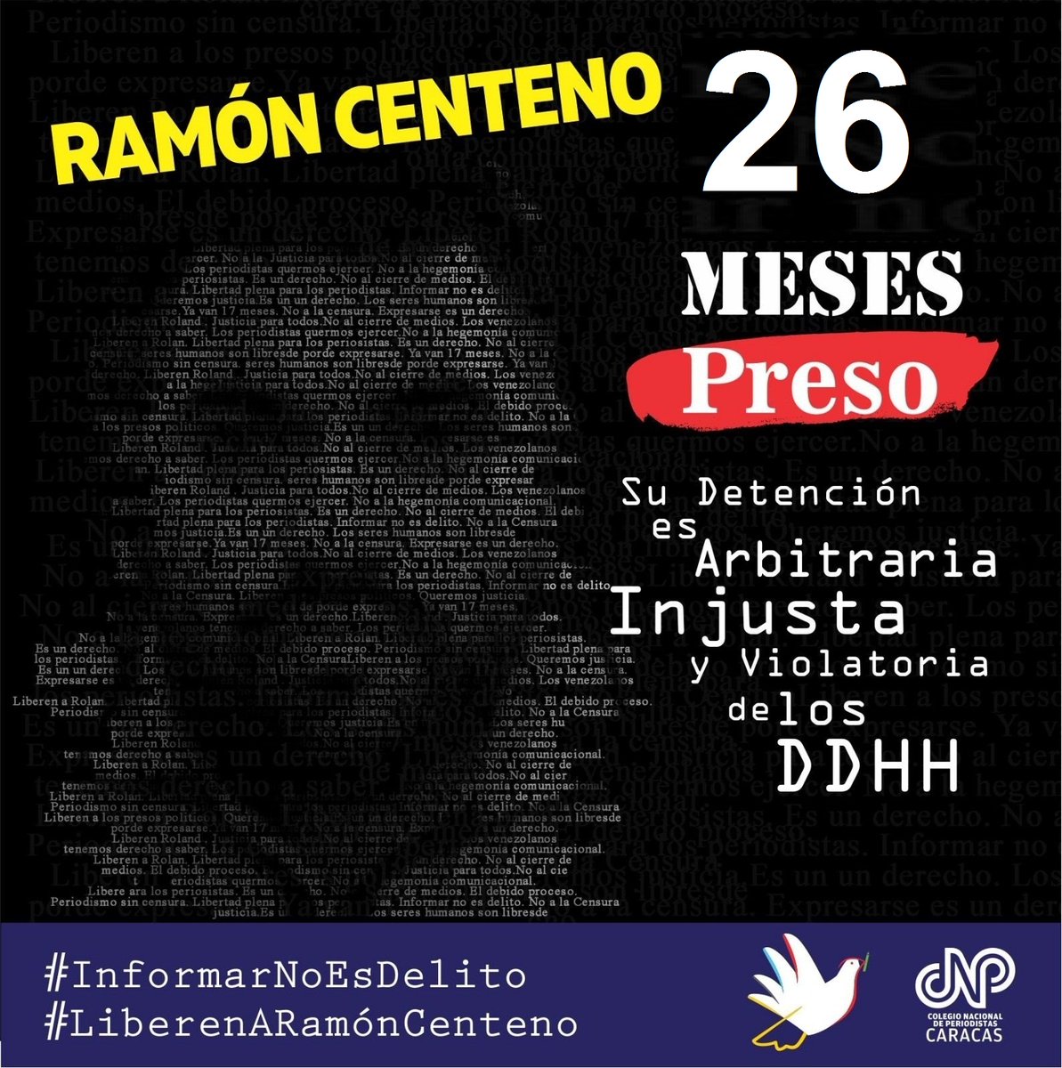 #PulsoRegional #DistritoCapital #9Abril Hoy sigue el juicio en contra del periodista Ramón Centeno @elboligrafo2 , quien lleva 26 meses preso injustamente. Vía: @CNPCaracas #LiberenARamonCenteno