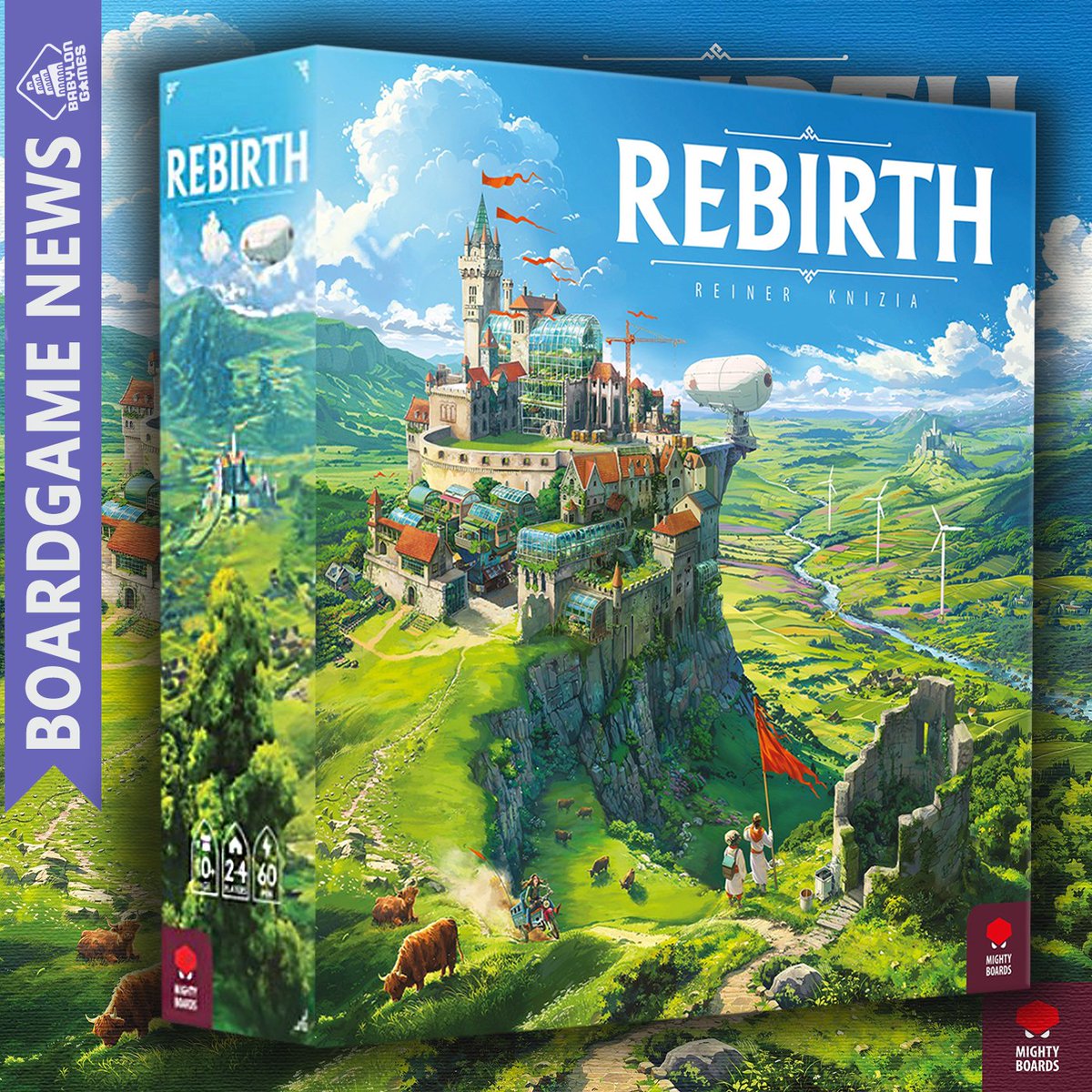 Rebirth by @mighty_boards 

📐: Reiner Knizia
🎨: Kate 'vesner' Redesiuk, Anna 'Mikado' Przybylska
🧍: 2-4 players
⏱️: 45-60 min

boardgamegeek.com/boardgame/4171…

#boardgames #juegodemesa #geek #meeple #brettspiele #game #graplanszowa #jeuxdesociete #boardgame #ボードゲーム