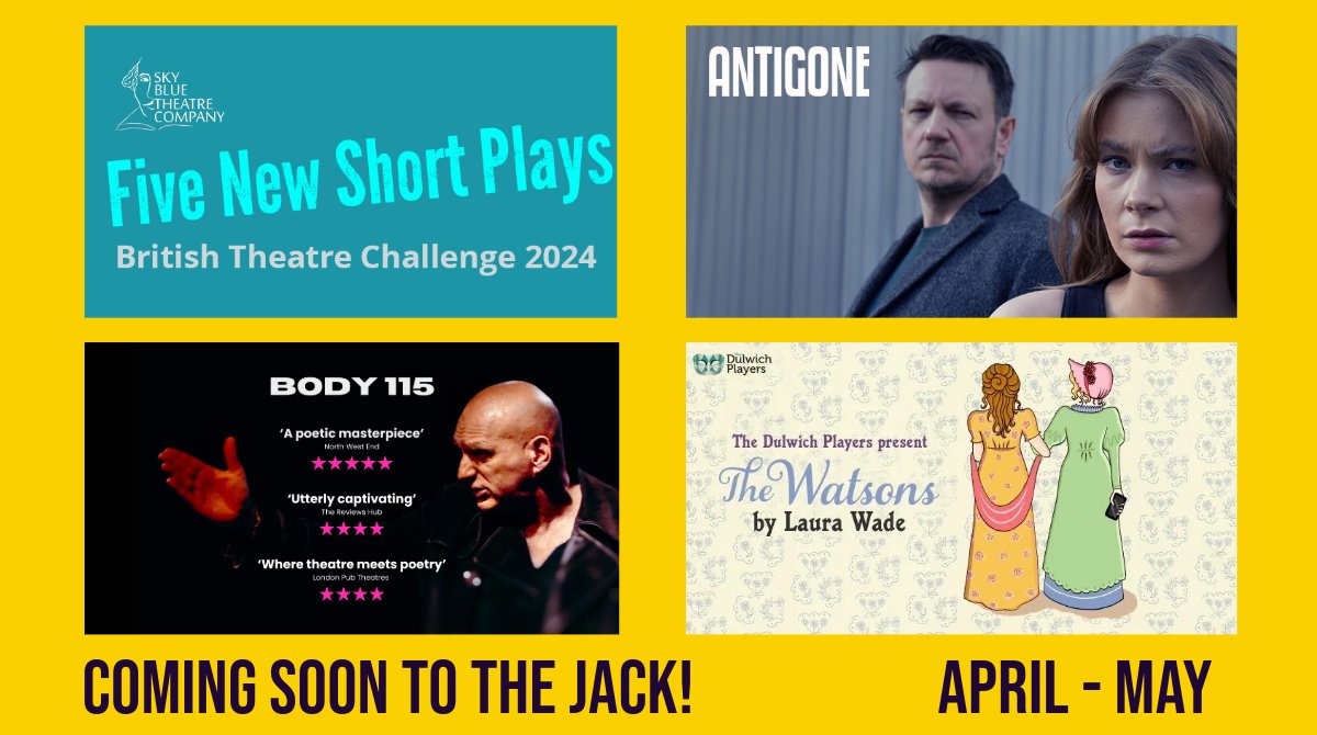 Check out Spring at the Jack! Plenty of exciting new shows to choose from. Find out more here: bit.ly/3BO3P56 @SkyBlueTheatre @LittleHomma @bodyoneonefive