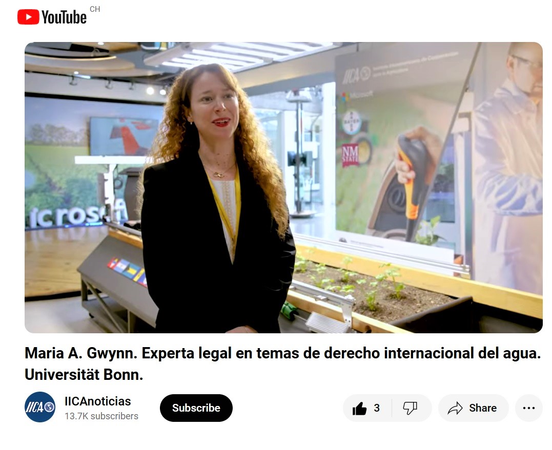📽️Watch this insightful video (in Spanish) featuring Dr. Maria A. Gwynn shedding light on how international law contributes to the sustainable management of #transboundary waters, emphasizing the significance of the #WaterConvention. 🇺🇳🌊 💡tinyurl.com/3t59seka
