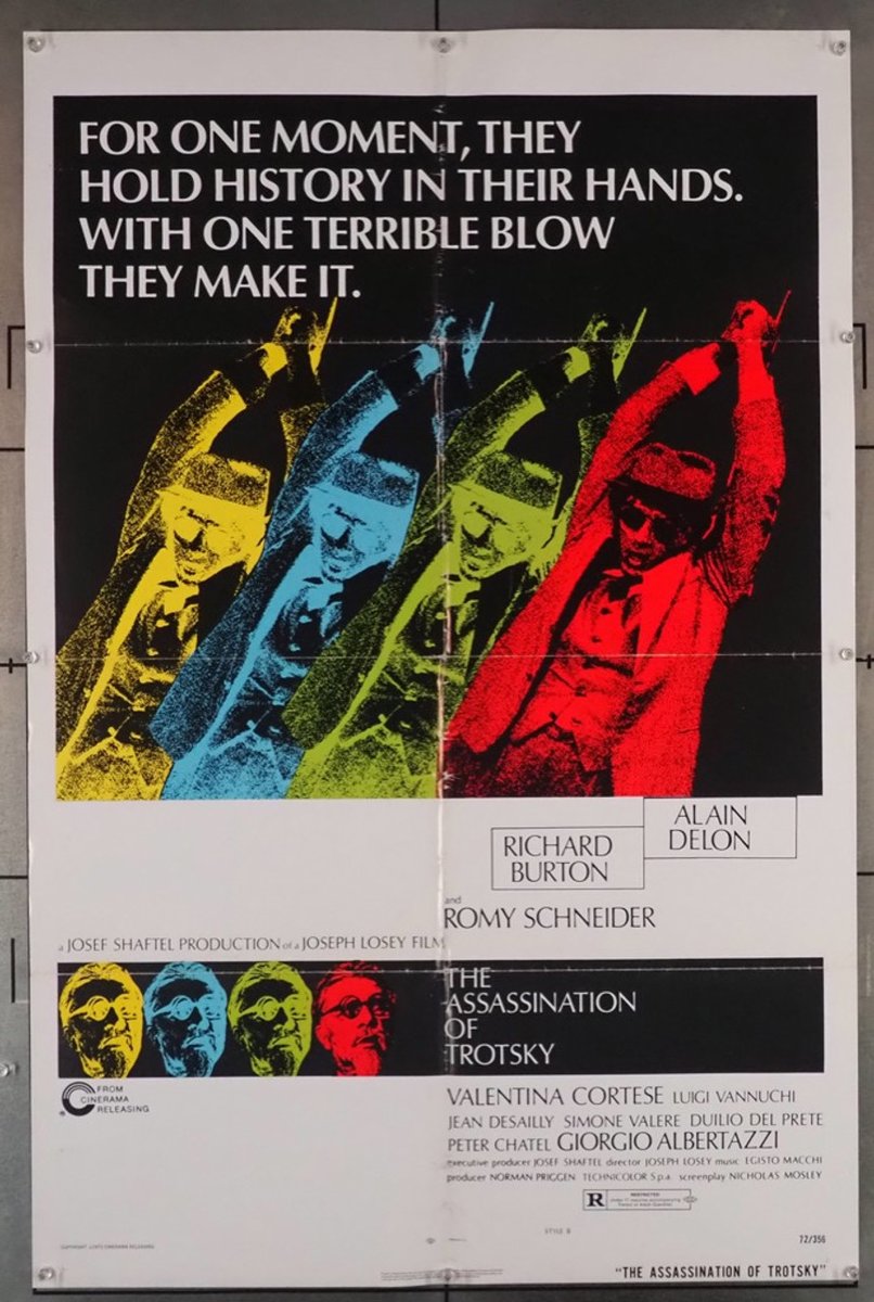 Bonus Obscure YT of the day: Joseph Losey's ASSASSINATION OF TROTSKY (1972), starring Richard Burton, Alain Delon & Romy Schneider! youtube.com/watch?v=AeKHth…