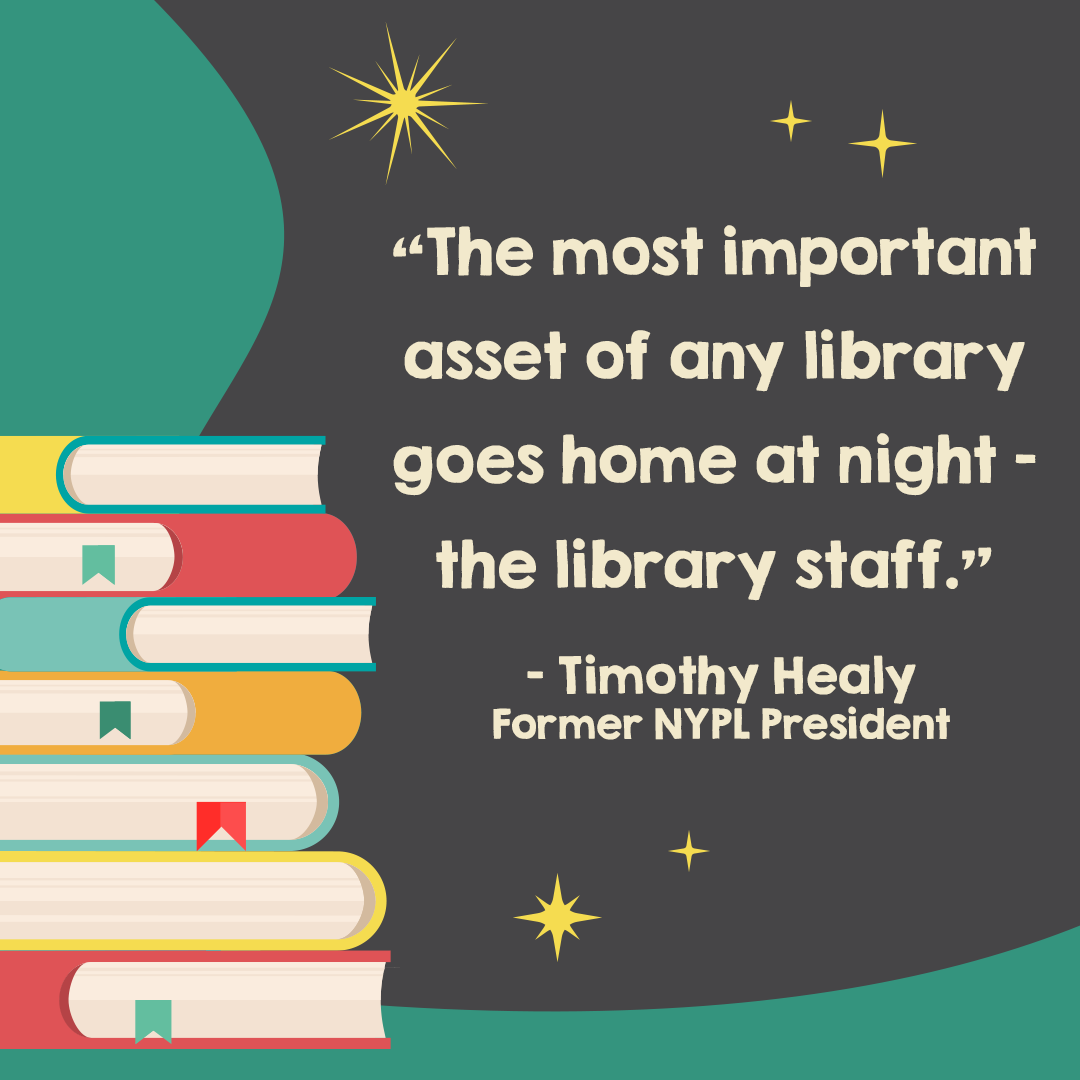 Here's to the library staff and the incredible things they do every day to promote literacy and share knowledge—Happy #NationalLibraryWorkersDay!