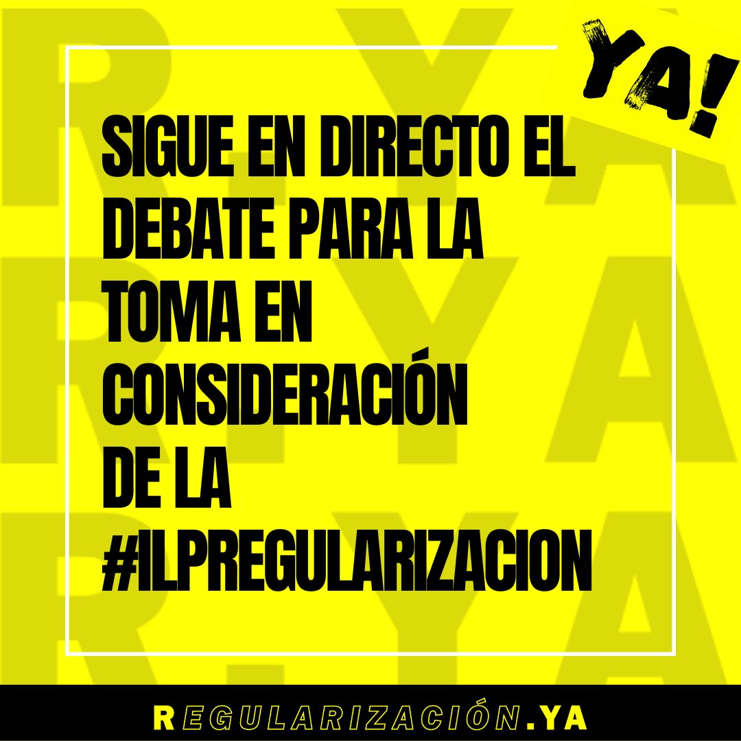 @walkingborders @AxSolidaridad @sosracismomad @BDSMadrid @PlazaPueblos @Descolonicemon1 @antirracistasM1 📌La toma en consideración de nuestra #ILPRegularizacion se debatirá hoy a las 15h en el Congreso, y se votará por sí o por no a partir de las 20h. Puedes seguir por aquí el Directo 👇🏽 app.congreso.es/AudiovisualCon… #RegularizacionYa 🔥 por Justicia Social