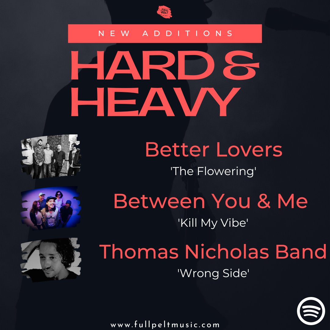 NEW ADDITIONS to our 'Hard & Heavy' Playlist! @betterlovers - 'The Flowering' @BYAMAUS - 'Kill My Vibe' @TINBand - 'Wrong Side' Listen + Follow 👇 tinyurl.com/bddencky Magazine 👇 tinyurl.com/38f4672p