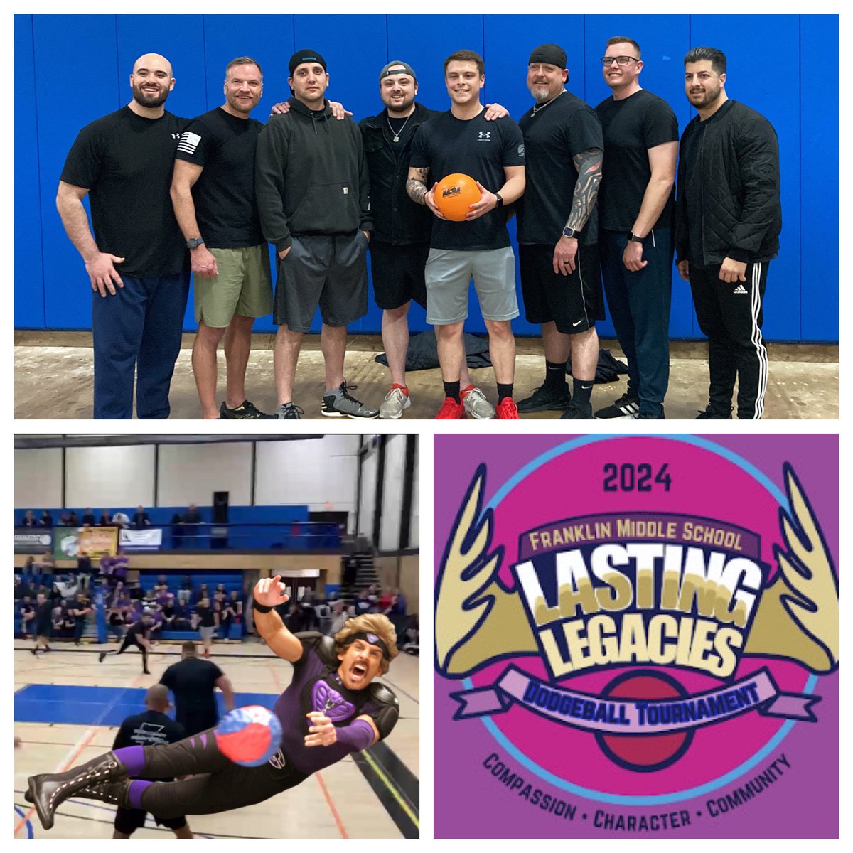 bartlettpd's tweet photo. Well, Bartlett Police did not win the $50,000 grand prize to save their local gym from being demolished to make room for Globo Gym’s new parking structure.  However, they sure had fun &amp; looked good while competing in Franklin Middle School’s Hero Night Dodgeball Tournament 🏆 https://t.co/wbgFwUb4SQ