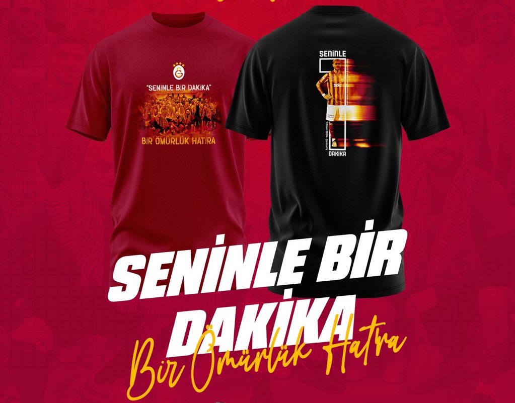 😂 Galatasaray, 'Seninle bir dakika' yazılı tişörtlerini satışa çıkardı.