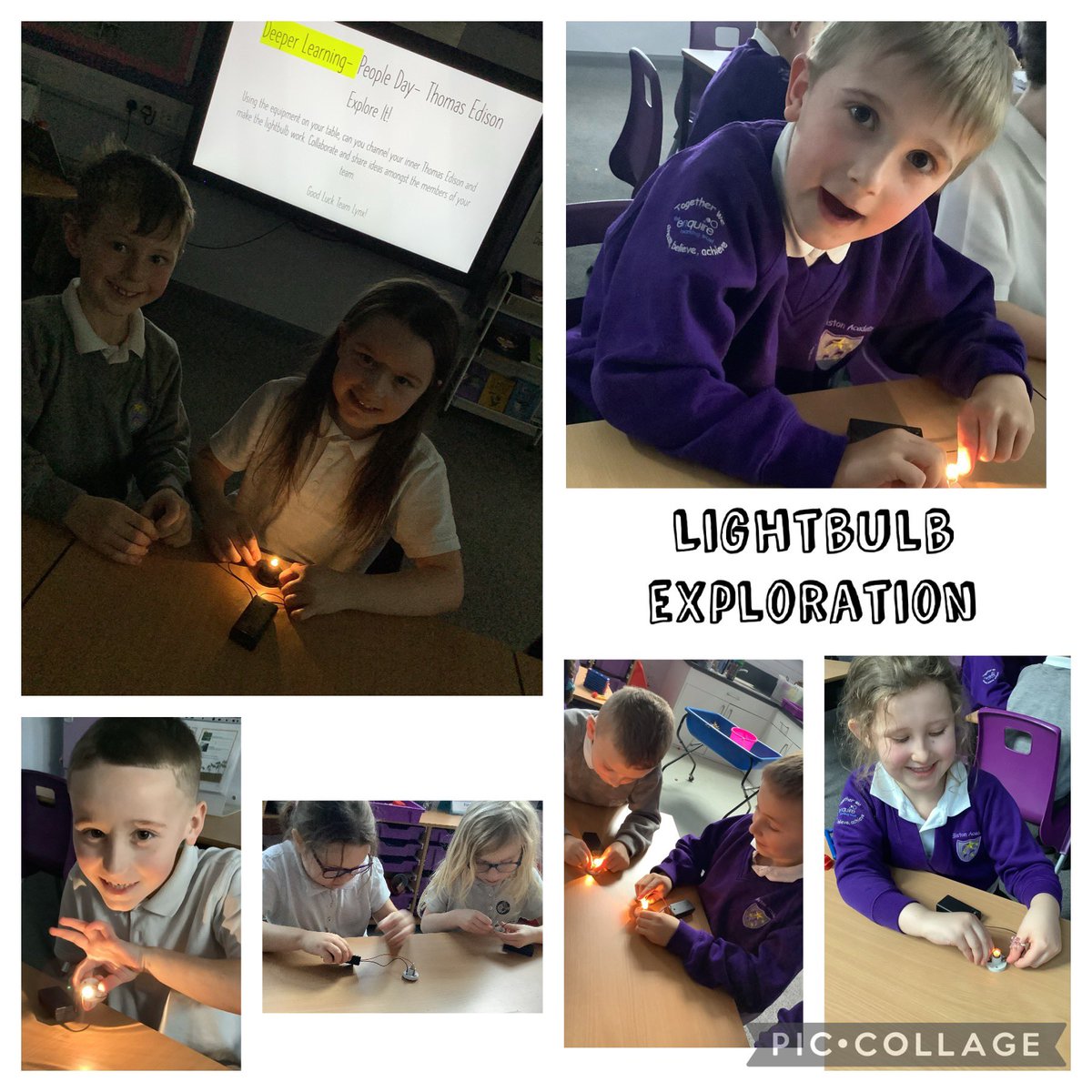 Lynx class took on the challenge of becoming an inventor just like Thomas Edison this afternoon. Their challenge was to use the equipment available to them in order to make the lightbulb glow 💡 Team Lynx demonstrated fantastic collaboration and resilience! 💭⭐️ #EllistonHistory