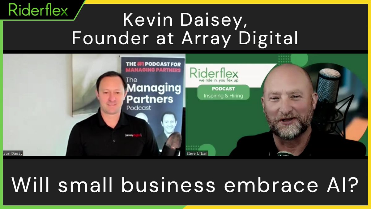 Kevin Daisey, Founder Digital Array | The Riderflex Podcast
youtu.be/U-J6o4p2s_Y
#DigitalMarketing #LegalTech #Innovation #LawFirmGrowth #MarketingExcellence #riderflexpodcast #careeradvice #entrepreneur #ColoradoRecruitingFirm #National #Riderflex #TalentAcquisition