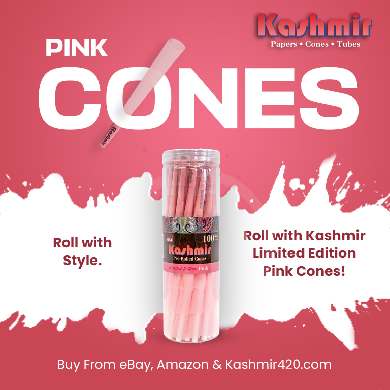 For those who appreciate elegance in every puff: Kashmir Pink Cones are on go-to & are made from premium wood fibers. The Pink King Cones are wrapped with pink rolling paper, adding a touch of finesse to your smoking experience. #kashmir420 #kashmirrollingpaper #cones #pinkcones