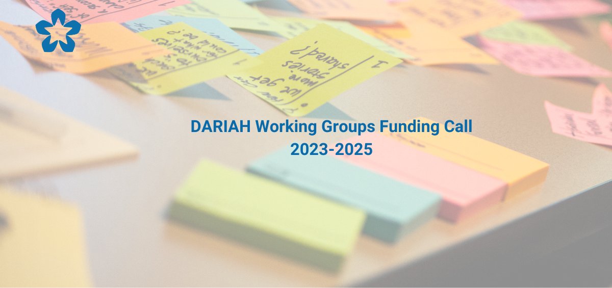 We are delighted to announce the winning projects of the DARIAH Working Groups Funding Call 2023-2025 🎉 The winning WGs include @TheatraliaWG, @MultilingualDH, WG ARCHETIPO, WG Bibliographical Data & others! ➡️Read more about the winning projects here: dariah.eu/2024/04/03/dar…