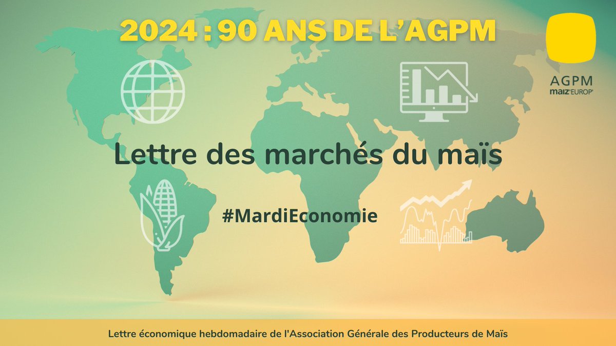 🌽📈[Marchés du #maïs] #MardiEconomie Côté🌎: essoufflement de la dynamique de hausse à Chicago Côté 🇪🇺 : baisse des achats chinois en Ukraine ? Côté 🇫🇷 : la demande patine sur la fin de campagne ⬇️ bit.ly/3PRl7V5