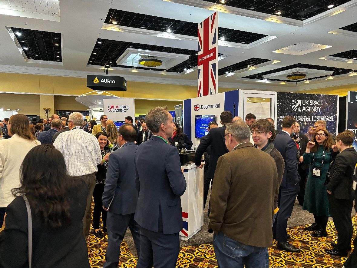 Yesterday, we were delighted to host a Welcome Reception at the UK Pavilion, sponsored by Oxford Space Systems, to kickstart #SpaceSymposium2024 Our colleagues showcased our large scale facilities, such as @RAL_Space_STFC and @ukatc , and collaboration with our space clusters.