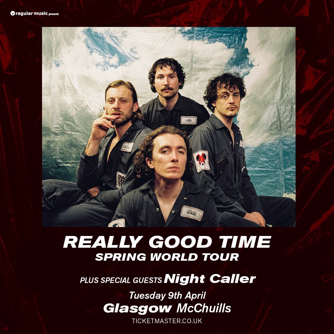 Tonight, ‘mon down to @McChuillsBar for a @reallygoodtimee! Leith’s gutter-pop lotharios Night Caller open the show from 8pm. 🎟️ available on the door