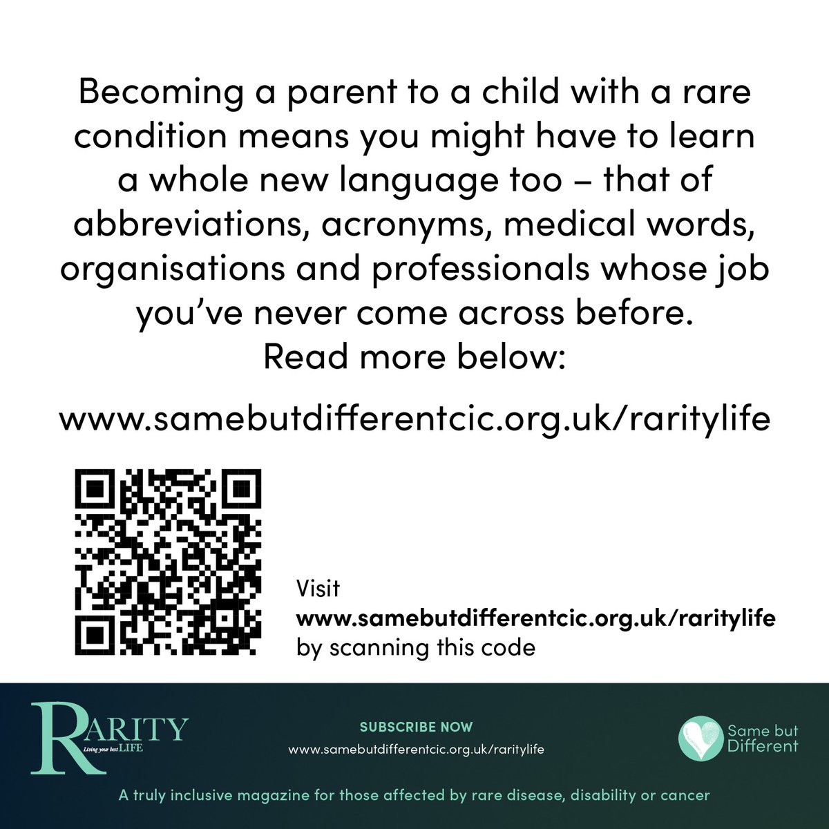 Have a child with a rare condition? You might have to learn a whole new language, see our guide here samebutdifferentcic.org.uk/raritylife #raredisease #disabledvoices #specialneeds #learningdisability #languagematters #acronyms #abbreviations #medicaljargon #inclusionmatters #nationallottery