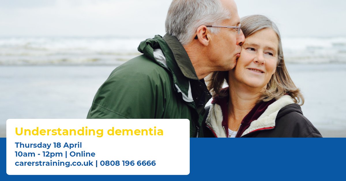 Led by an experienced dementia nurse, our session on Thursday 18 April from 10am is aimed at carers supporting someone in the early or mid stages of dementia. Carers can book on our Carer Training website: ow.ly/Oj5f50R1iEf