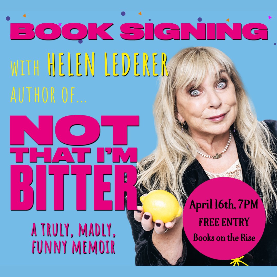 Join us next week on April 16th at 7PM for a FREE event with comedy icon Helen Lederer! She will be joining us for a chat about her new book followed by a QnA with the audience... eventbrite.co.uk/e/875895616367… #events #comedy #bookshop #London