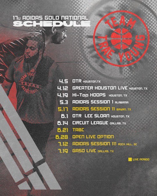 Official Spring/Summer Schedule *Updated w/ Live Periods @TTY_COACHCHRIS @TexasHoopsGASO @ExposureOtr @HiTopHoops @TheCircuit @3SSBCircuit @Tabchoops