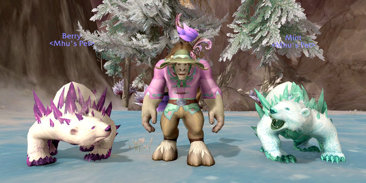 Which is your favourite flavour? These ice cream bears are two of the hardest looks to find and tame in Dragonflight. To tame them you need a skinner with Elusive Creature Bait - and a lot of perseverance! I didn't tame them until now because... 1/3 wow-petopia.com/npc.php?id=194…