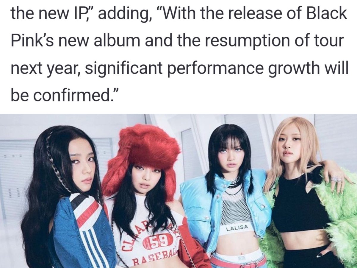 🚨NH securities confirmed #BLACKPINK’s new album and World Tour for next year:

'With the release of BLACKPINK’s new album and resumption of tour next year, significant growth will be confirmed'