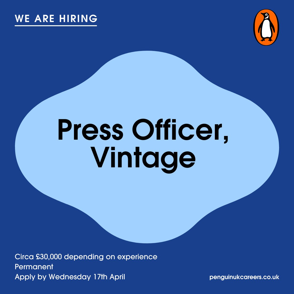 Are you PR professional ready to make the next step? Looking for new challenge to focusing on literary publicity? Join the award-winning team of book publicists at Vintage at the UK's leading book publishing company. Info: shorturl.at/uRWY6