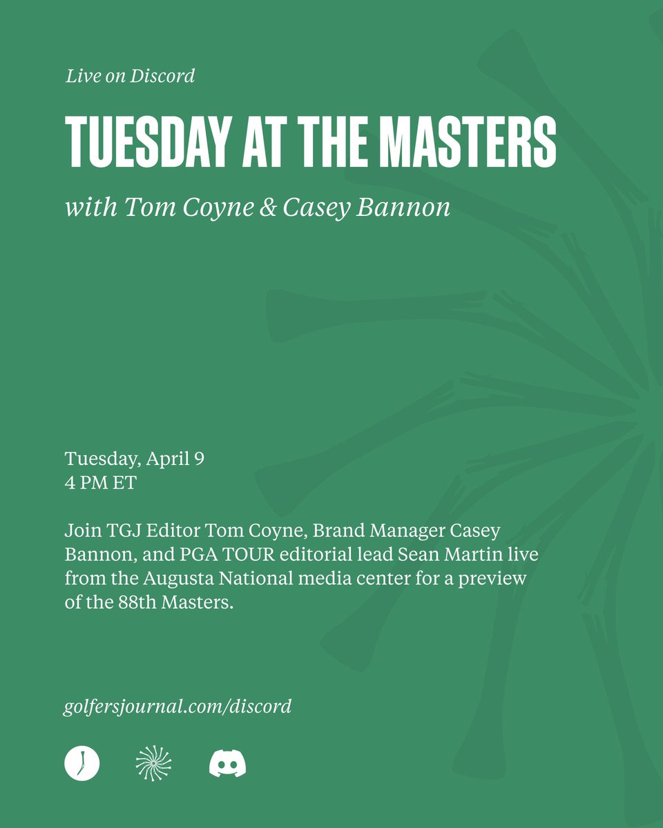 Talking Masters from Augusta 4pm EST @GolfersJournal