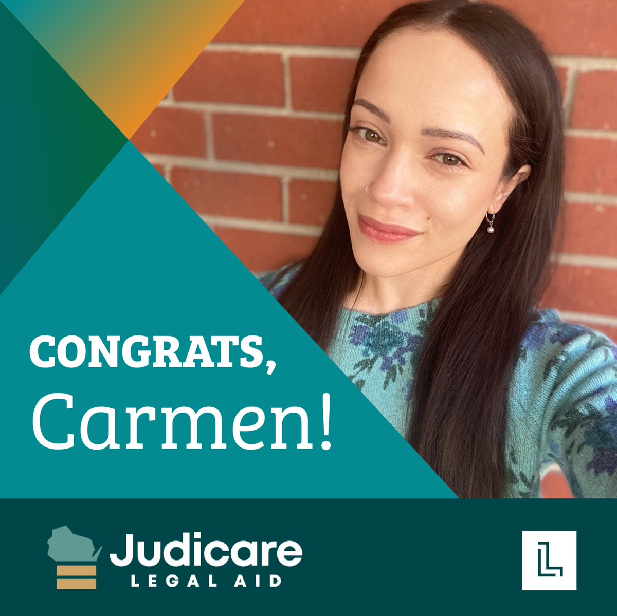 Congrats to former #LawyersForLearners intern, Carmen S., who has accepted a full-time position with @WIJudicare! We're excited to see her continue helping people overcome their legal obstacles. Learn more 👉 bit.ly/3BVEeDr #FreeLegalHelp