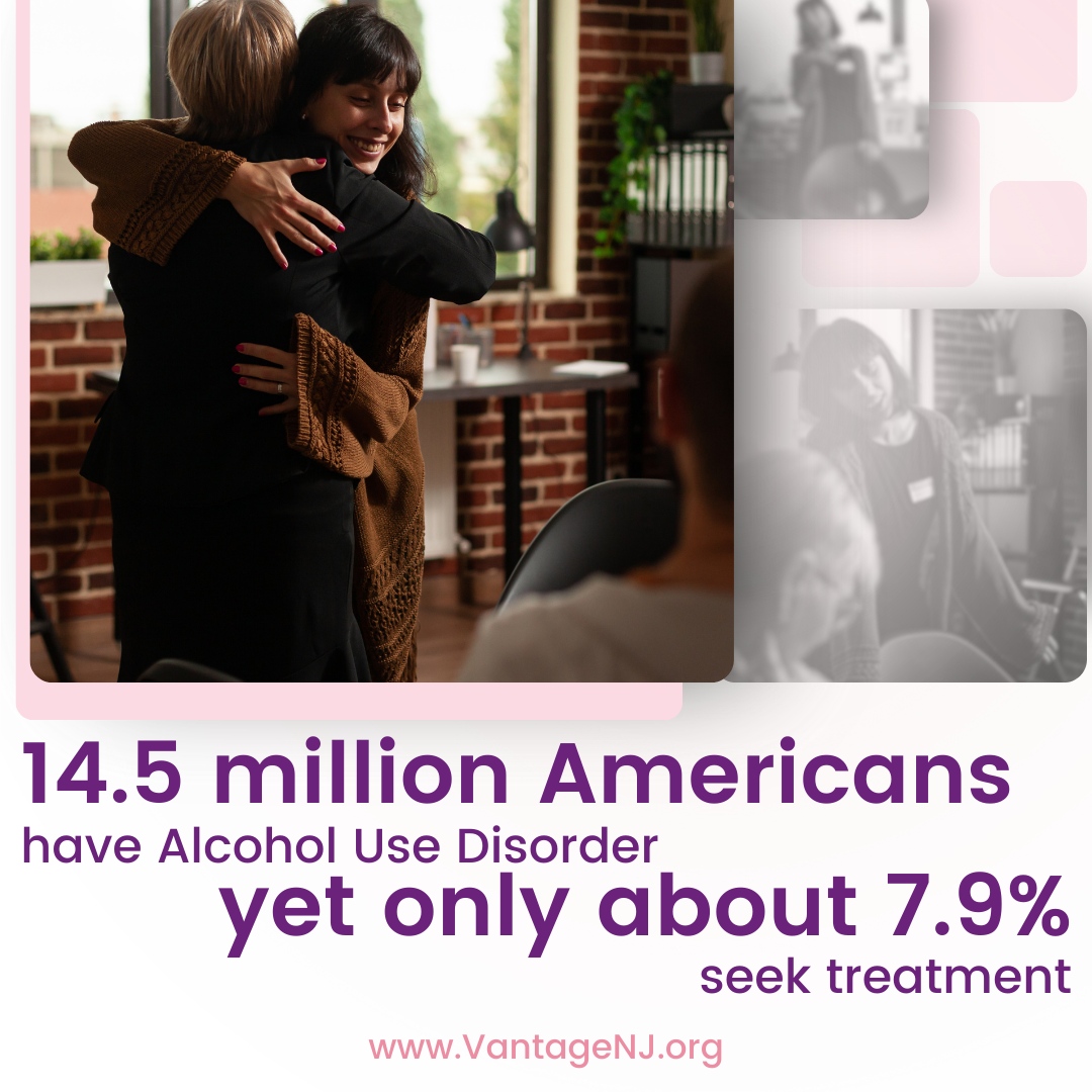 April's #AlcoholAwarenessMonth shines a light on AUD, affecting 14.5M Americans. Only 7.9% receive treatment. Vantage Health System is here to support recovery and change these statistics. Let's inspire change together. Call now 📲 (201) 567-0059 #TeamVantage #RecoveryIsPossib...