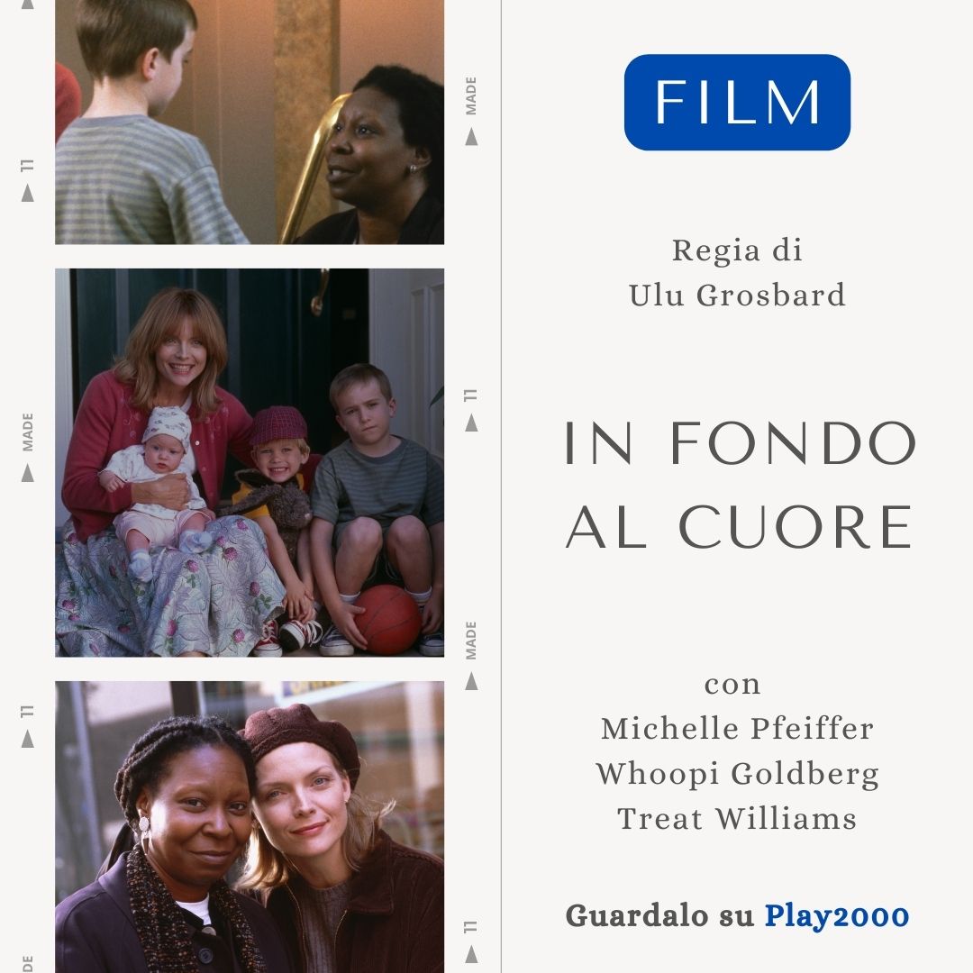 Guarda su #Play2000 il #film 'In fondo al cuore', con #MichellePfeiffer, #WhoopiGoldberg e #TreatWilliams

👉 play2000.it/thanks