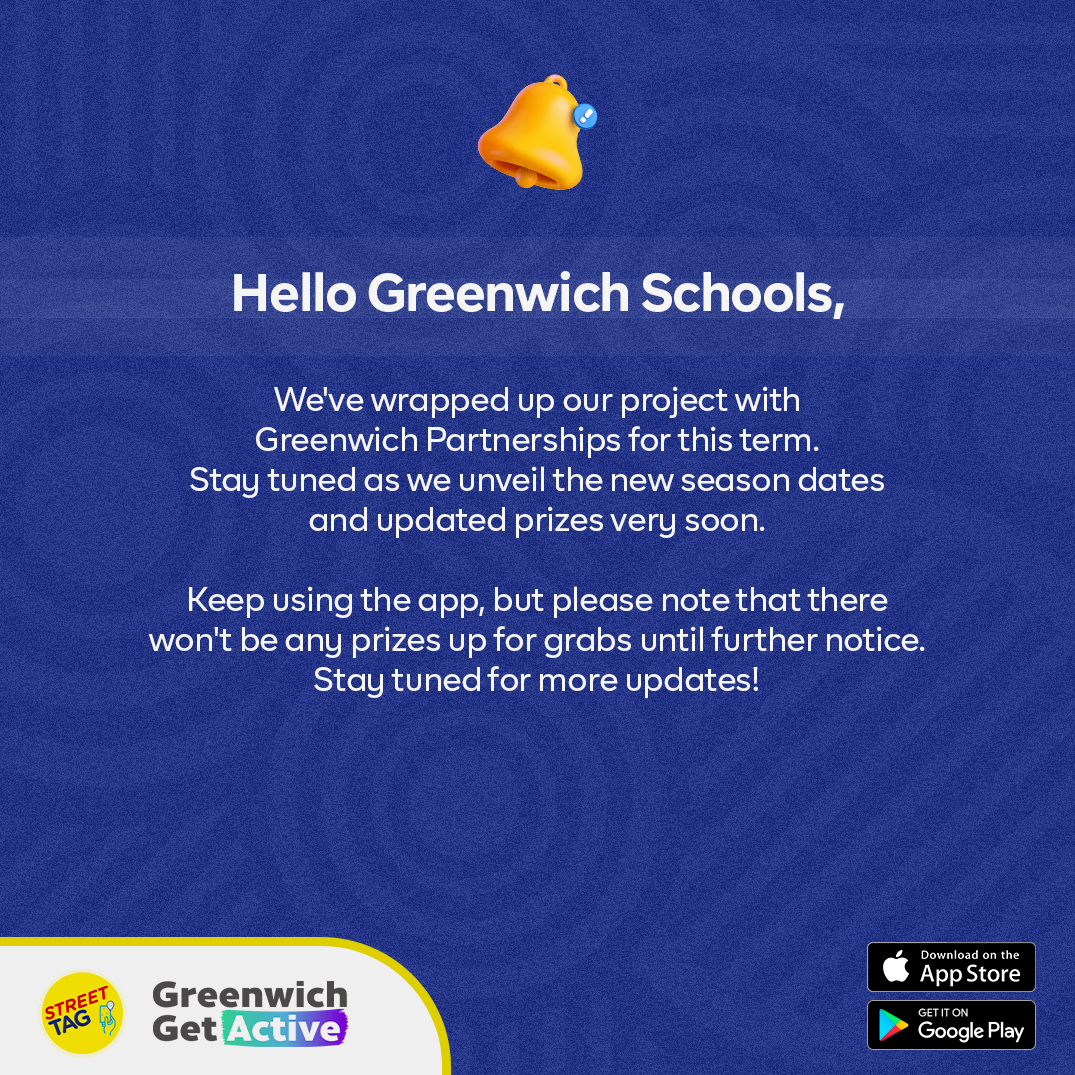 📢 Calling all Greenwich School teams! 🎉 We've wrapped up our project with Greenwich Partnerships for this term. Keep using the app, but note that there won't be any prizes until further notice @royal_greenwich @GallionsMount @EaldhamPrimary @EglintonSE18 @SchoolMontbelle