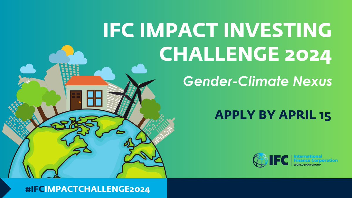 Are you a graduate student with a vision for a more equitable and sustainable future? #IFCImpactChallenge2024 wants YOUR ideas on empowering women in the face of climate change. Apply today: wrld.bg/HOzn30scUzC