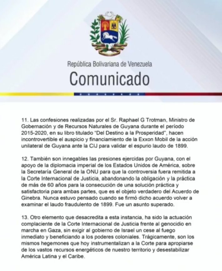 AmuayCvc's tweet photo. La verdad de Venezuela prevalecerá sobre el despojo territorial !  Ya lo dijo nuestra vicepresidenta @delcyrodriguezv: “Fente al fraude de Guyana, Venezuela se mantiene apegada al Acuerdo de Ginebra como único mecanismo válido para dirimir esta controversia”. #AvanzaPuebloUnido https://t.co/JKTJyrCLcX