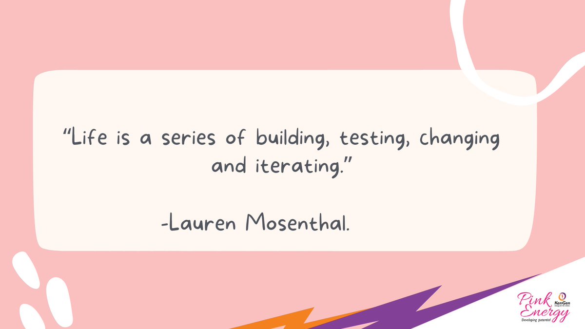 Some #MondayMotivation from Glassbreakers, Chief Technology Officer, Lauren Mosenthal.
#KenGenPinkEnergy ^TK