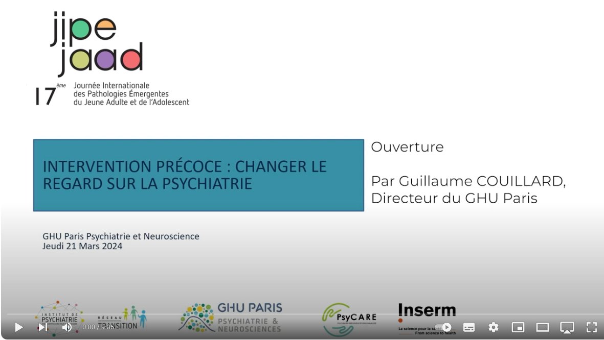 REPLAY Revivez les moments forts de la 17e édition de la Journée Internationale des Pathologies Émergentes du Jeune Adulte et de l’Adolescent (JIPEJAAD) ! Plongez dans notre rétrospective en images ! institutdepsychiatrie.org/jipejaad/ #jipejaad2024 #Prévention #InterventionPrecoce