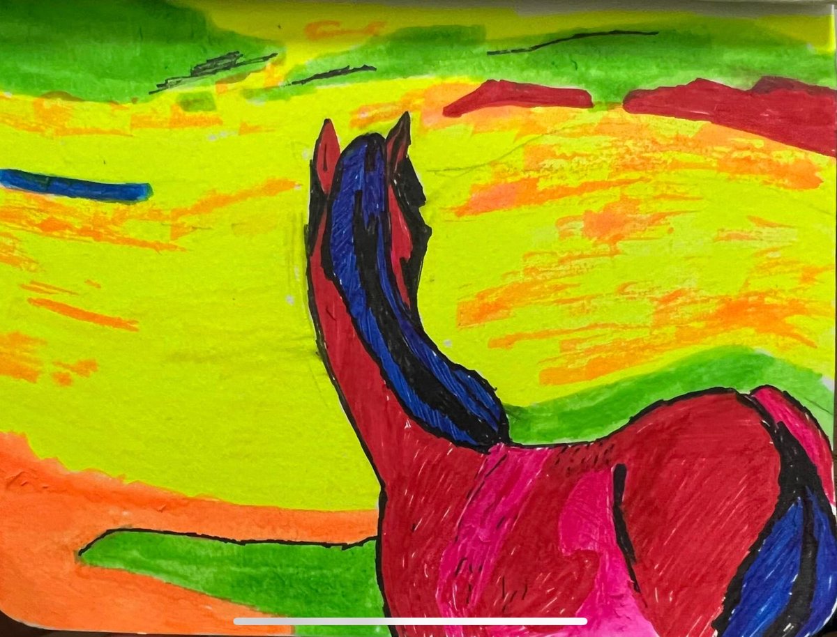 Inspired by Mary Oliver’s poem on Franz Marc’s ‘Blue horses’ I sketched this.(God!The name dropping!) This horse has never looked back ever since, say some. Others say, it doesn’t want to show its’ face anyways. Either ways I’m happy that it’s a thinking horse.