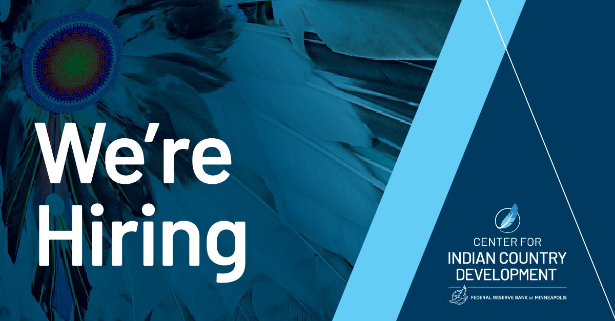 📣 Spread the word! The Center for Indian Country Development (CICD), based at the @MinneapolisFed, has a career opportunity for an administrative coordinator to support the internal and external activities of CICD. Learn more and apply: bit.ly/43ogPKd