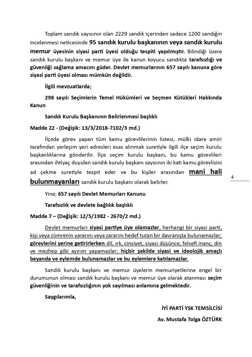 09.04.2024 tarihi itibari ile Ordu Büyükşehir Belediye Başkanlığı seçimine yönelik yapmış olduğumuz başvurumuz henüz Yüksek Seçimi Kurulu tarafından karara bağlanılmamış olup sürece ilişkin açıklamalarım #OrdudaMilliİradeGaspı