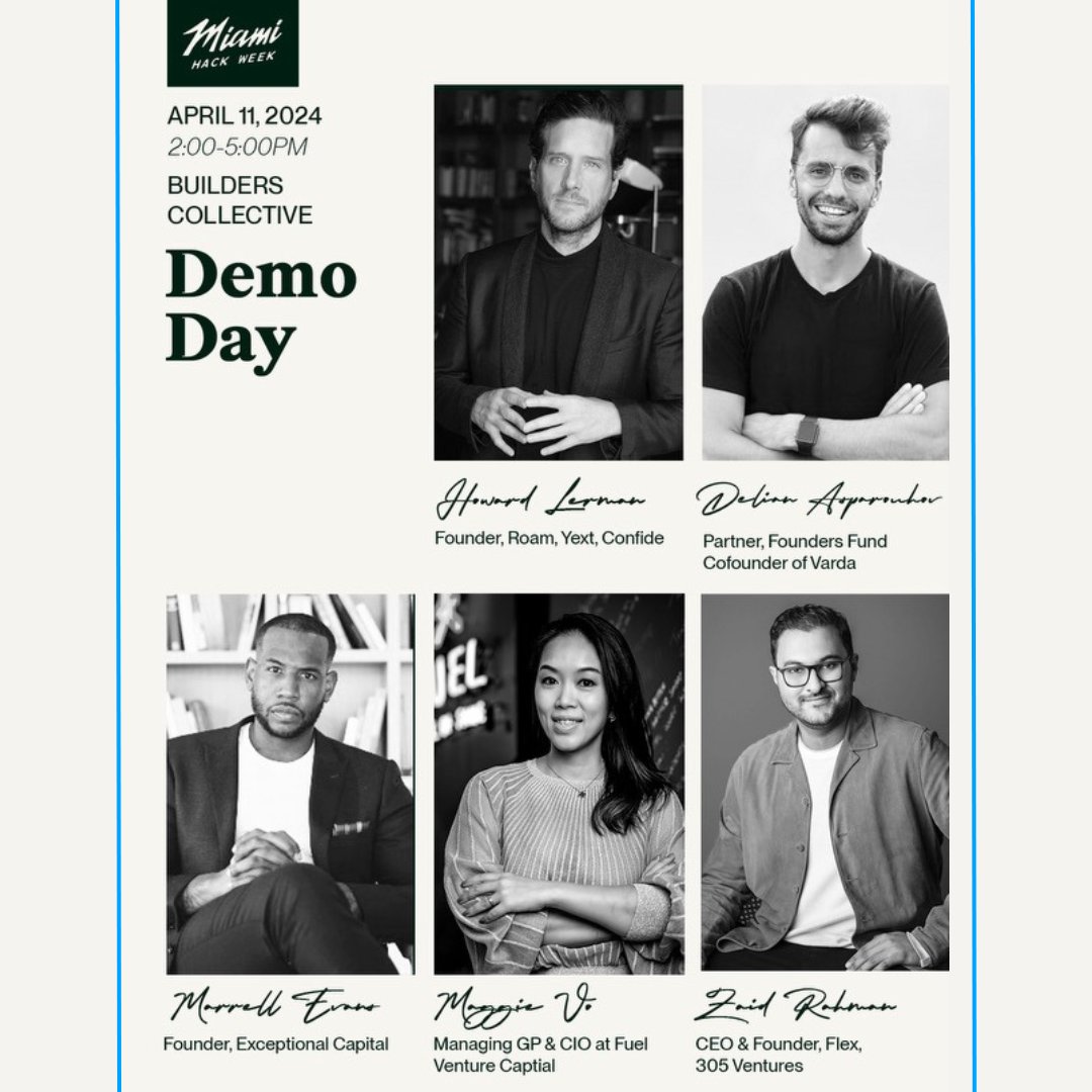 As a venture capital firm that was founded in Miami, we are very excited for our Maggie Vo to take part in founders demo day for #MiamiTechWeek. It's all happening on Thursday at Builders Collective. RSVP and apply to pitch your startup below. #Fueled partiful.com/e/CkvskjRVty7C…