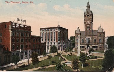 #throwback #butlercountypa #butlernews
Diamond park on main street. 1909. Really was a beautiful park back in the day.