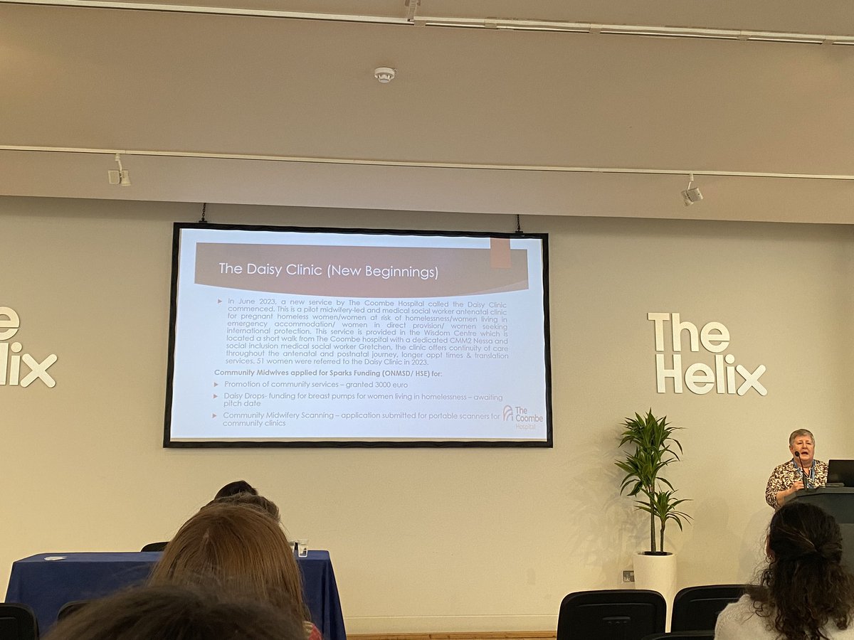 Proud to have The Daisy Clinic in @CoombeHospital shared at @MidwiferyForum all Ireland midwifery festival today in the Helix by our ADOM Ann McEntyre!