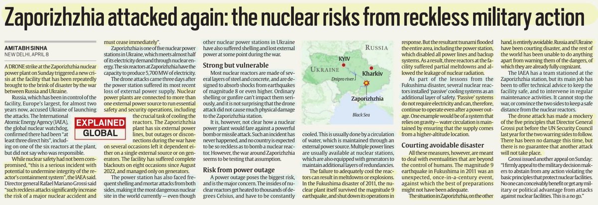 'Zaporizhzhia attacked again: The Nuclear risks from reckless Military action'

:Explained by Sh Amitabh Sinha 

#Zaporizhzhia #nuclearpowerplant 
#ZaporizhzhiaNuclearPowerPlant 
#NuclearEnergy 
#Fukushima
#NuclearDisasters
#Russia #Ukraine 
#UkraineRussiaWar

#UPSC 

Source:IE