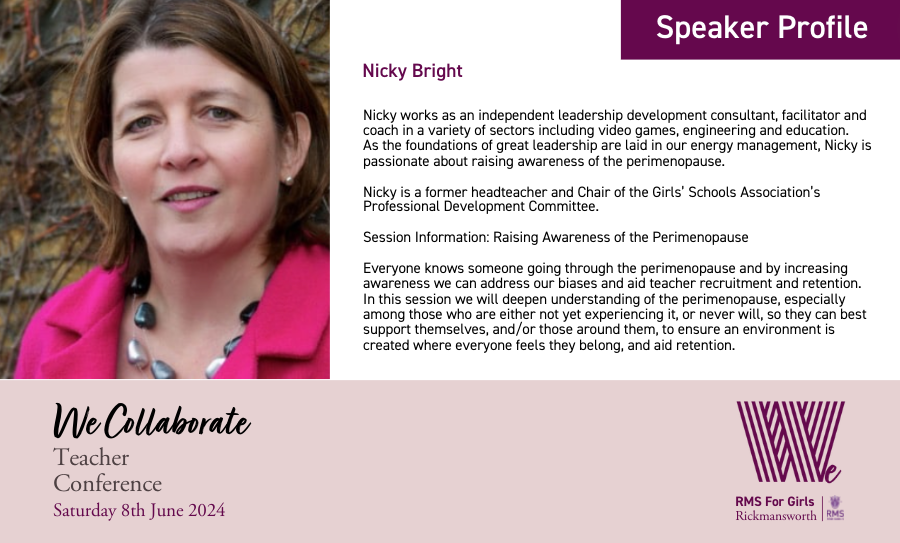 One of our many exciting speakers at #WeCollaborate24 on June 8th. A huge thank you to @nickybright for her workshop this year. Tickets and more details ➡️ rmsforgirls.com/wecollaborate/