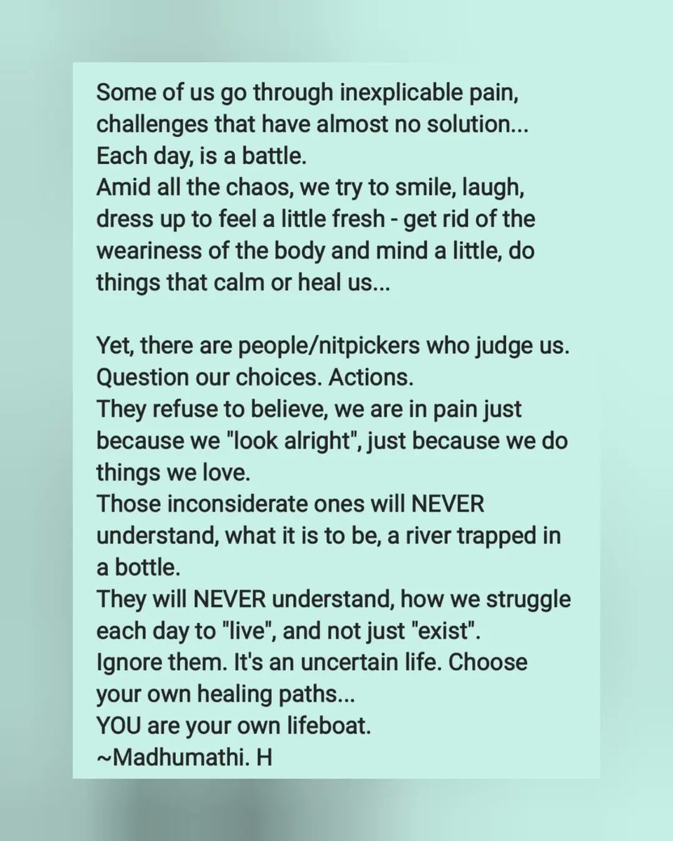 Madhumathi_Inks's tweet image. A river trapped in a bottle. 
Some people will never understand how aching it is. 
We never know what someone is going through.
#Bekind
❤️‍🩹
#Mentalhealth #StrugglesOfLife #Healing #ArtHeals #Art #Artists #Copingstrategies #Pain #challengesOfLife #DoNotJudge #SelfCare #BehindASmile