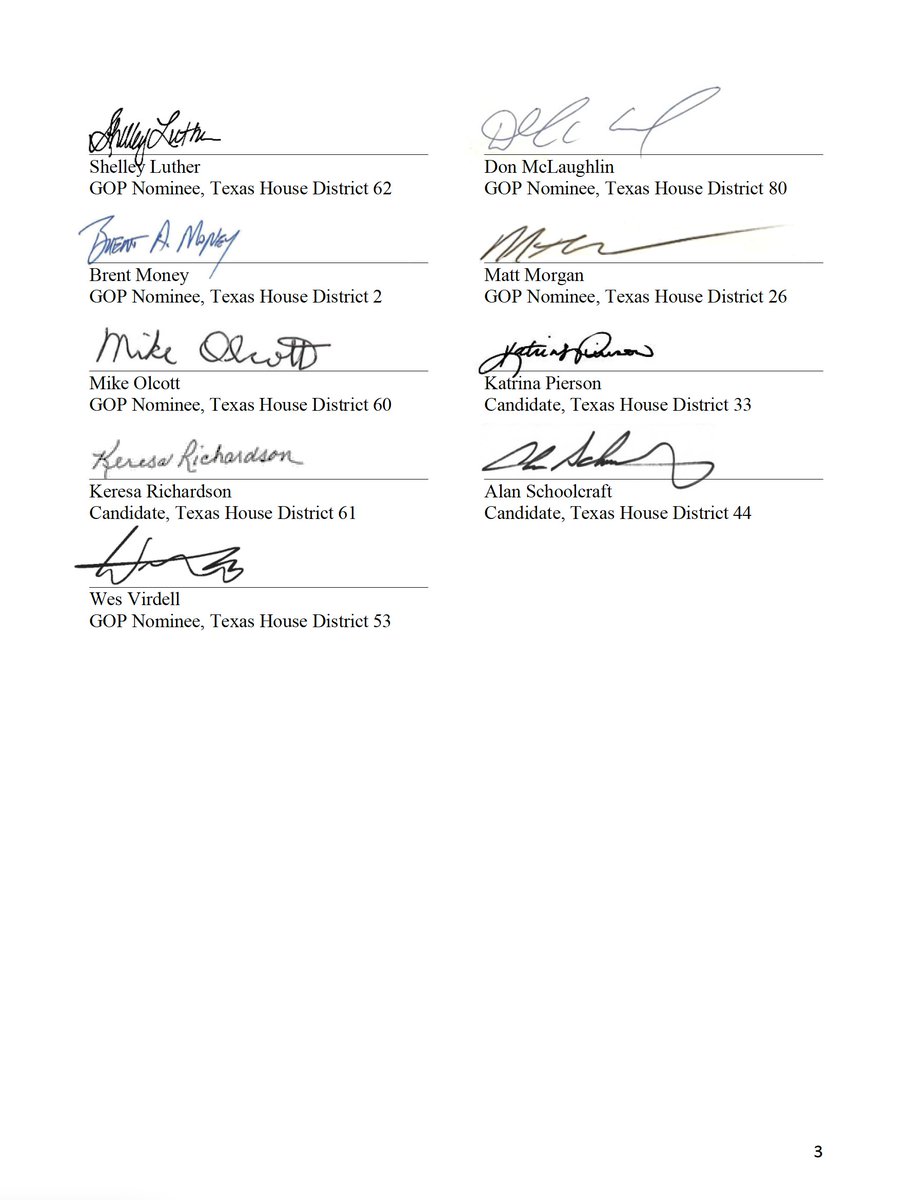 🚨 Update: Ten more sign 'Contract With Texas.' Excited to announce the #ContractWithTexas now has 23 signatures of current & prospective Texas House conservatives fighting to #MakeTheTexasHouseRepublicanAgain. We continue to invite ALL #Txlege House Republicans to join.