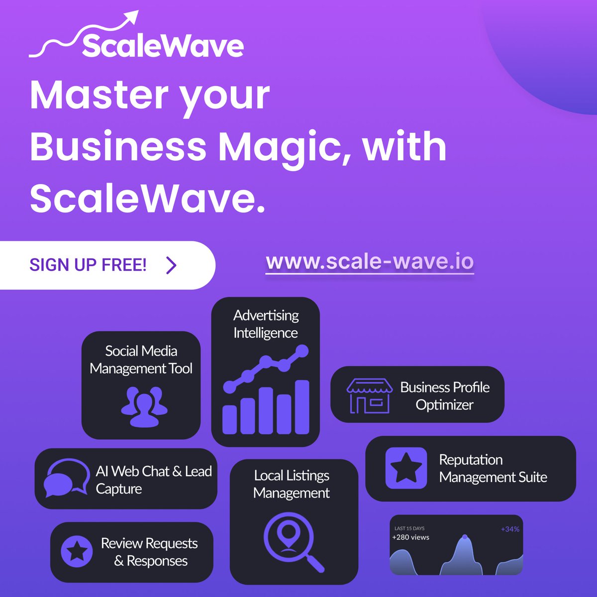 scale_wave's tweet image. 🎩 Tired of juggling your business like a circus act? Enter ScaleWave, your backstage pass to managing it all with finesse. 

🌟 With ScaleWave, you’re not just managing; you’re mastering the art of business. 

Ready to step into the spotlight? 🚀

scale-wave.io