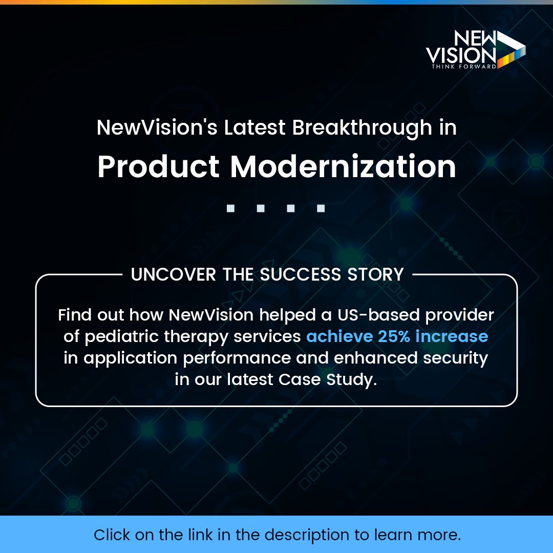 Experience the power of collaboration with NewVision from our recent success story.

Learn More: hubs.li/Q02sdT2m0

#collaborativesuccess #newvisioncollaboration #successstory #productmodernization #businesstransformation #digitaltransformation #educationaltherapy