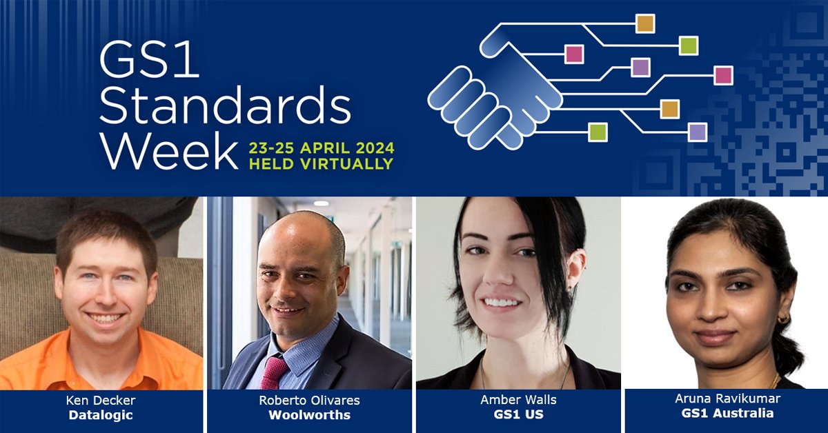 gs1's tweet photo. 📢 Excited for #GS1StandardsWeek2024 Opening plenary on 23 April, 13:00 CET? So are we! Join speakers from @DatalogicGroup, @Woolworths, @GS1_US, &amp; @GS1_AU as they discuss the future of #2Dbarcodes in retail. Don't miss out—register now! https://t.co/XxOlPgT1RC #GS1standards https://t.co/JGvfK7wWcc