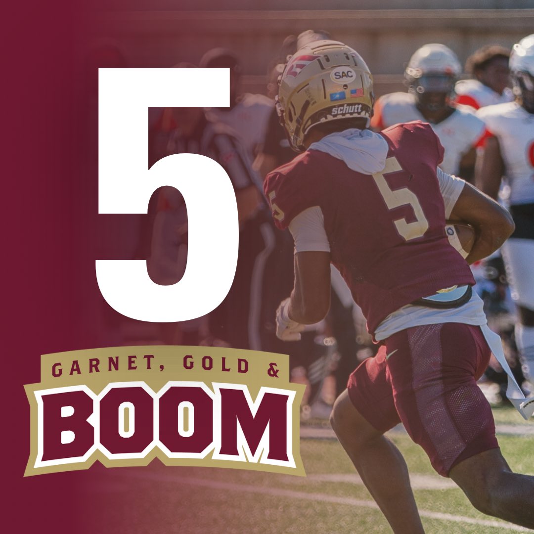5 DAYS LEFT‼️ Fleet Football’s Garnet, Gold, & BOOM Spring Game can’t come soon enough ! Don’t miss out on a great event ! 🗓️ April 13th #TakeFlight #FleetBall
